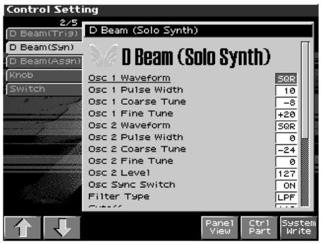 ROLAND FANTOM X8 - Maintenez [SHIFT] enforcé et appuyez sur d BEAM [SOLO SYNTH] - 1