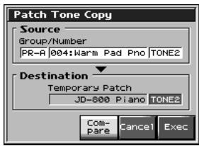 ROLAND FANTOM X8 - Copie (copy) des paramètres d'un patch (tone) - 1