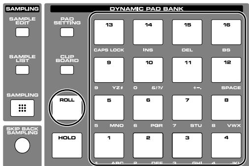 ROLAND FANTOM X8 - Utilisation de l'option de roulements (roll) - 1