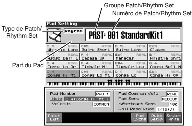 ROLAND FANTOM X8 - Appuyez sur [PAD setting] - 1
