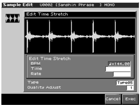 ROLAND FANTOM X8 - Ajustement temporel (time stretch) - 1