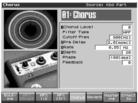 ROLAND FANTOM X8 - Paramétrage du chorus (Chorus) - 1