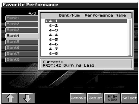 ROLAND FANTOM X8 - Mémorisation d'une performance dans les favoris - 2