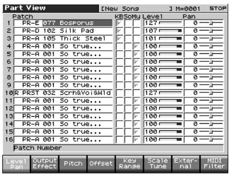 ROLAND FANTOM X8 - Appuyez sur [F2 (part view)] - 1