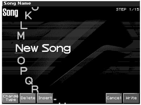 ROLAND FANTOM X8 - Attribution d'un nom à un song (song name) - 1