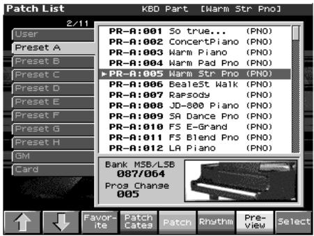 ROLAND FANTOM X8 - Écoute des patches (phrase preview) - 1