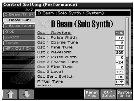 ROLAND FANTOM X8 - Paramétrage des contrôles temps réel et du d beam (ctrl) - 2