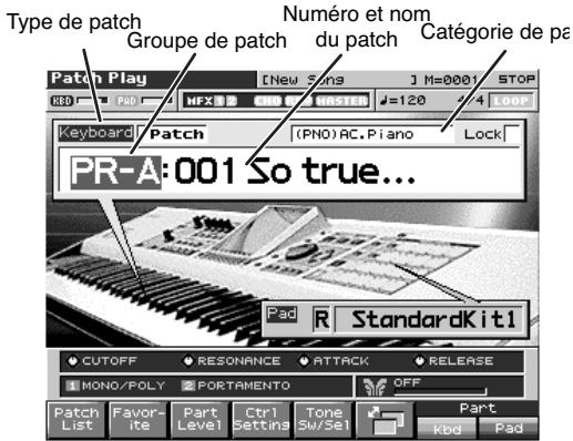 ROLAND FANTOM X8 - Appuyez sur [patch/rhythm] - 1