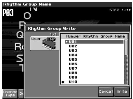 ROLAND FANTOM X8 - Sauvegarde du groupe rythmique nouvellement créé (write) - 1