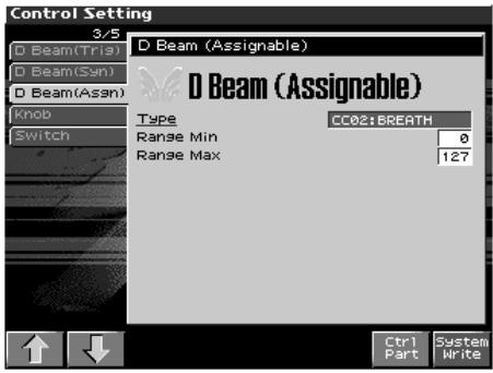 ROLAND FANTOM X8 - Maintenez [SHIFT] enfoncé et appuyez sur d BEAM [assignable]. - 1