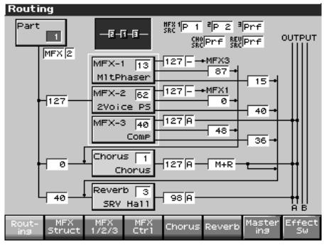 ROLAND FANTOM X8 - Affectation de sortie des effets (routing) - 1