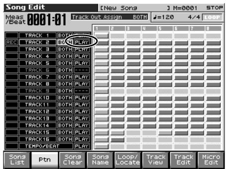 ROLAND FANTOM X8 - Mute d'une track en lecture (mute) - 1