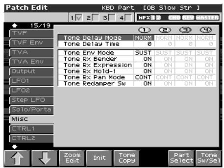 ROLAND FANTOM X8 - Autres paramétrages (misc) - 1