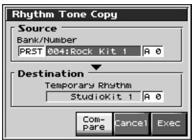 ROLAND FANTOM X8 - Appuyez sur [F5 (tone copy)] - 1