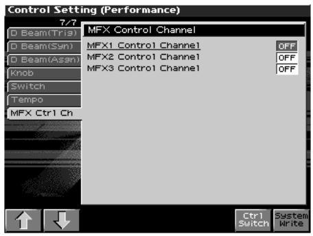 ROLAND FANTOM X8 - MFX ctrl ch - 1