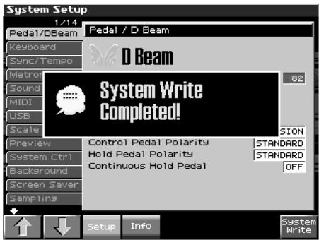 ROLAND FANTOM X8 - Sauvegarde des paramètres système (system write) - 1