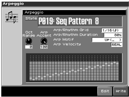 ROLAND FANTOM X8 - Maintenez [SHIFT] enforcé et appuyez sur [arpeggio]. - 1