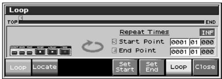 ROLAND FANTOM X8 - Définition d'une zone à répéter dans un song (loop points) - 1