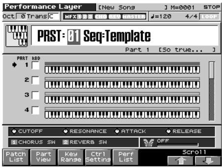 ROLAND FANTOM X8 - Appuyez sur performance [layer/split] - 1