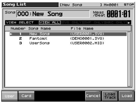 ROLAND FANTOM X8 - Dans la page save /load menu, appuyez sur [F5 (load s+s)] - 1