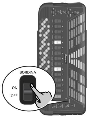 ROLAND FR-7B - Utilisation de la sourdine (sordina) - 1