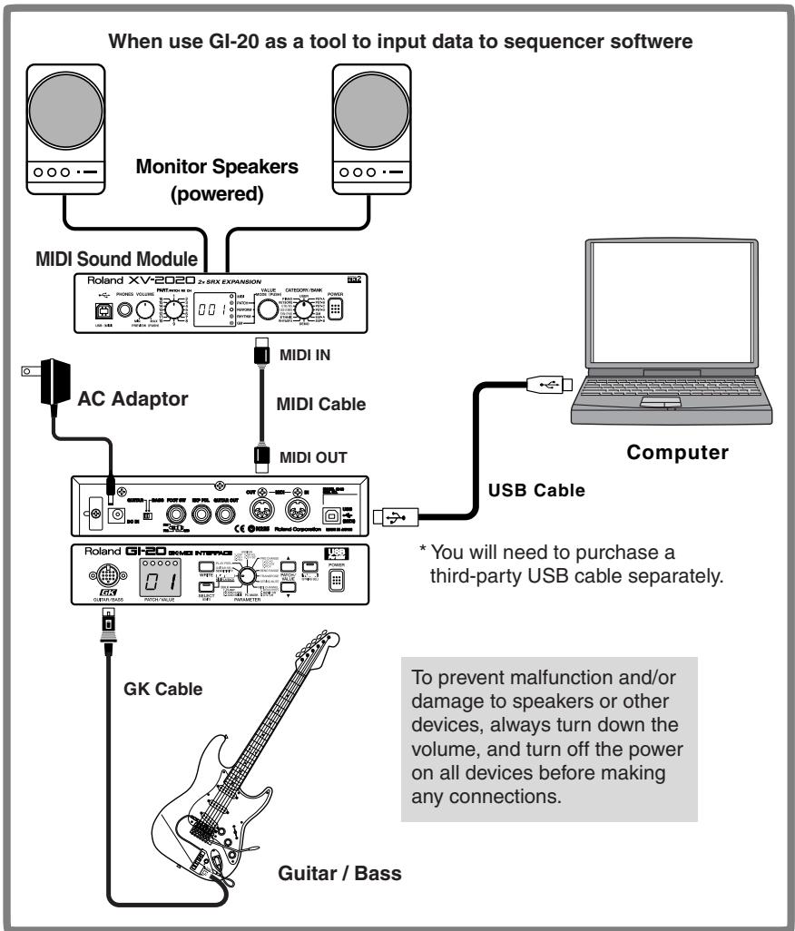 ROLAND GI-20 - Connection Examples - 2