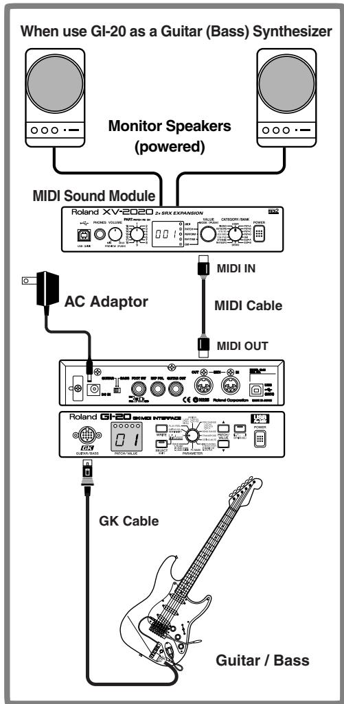 ROLAND GI-20 - Connection Examples - 1