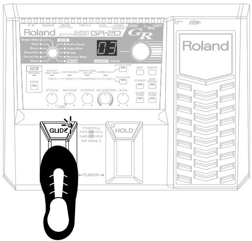 ROLAND GR-20 - Using the Foot Pedal to Change the Pitch (GLIDE) - 1