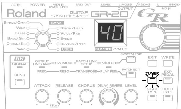 ROLAND GR-20 - Tuning Your Guitar (Tuner Function) - 1