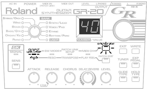 ROLAND GR-20 - Specifying the Output Device (OUTPUT SELECT) - 1