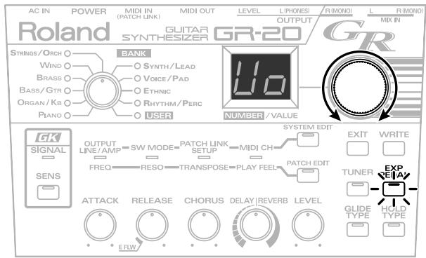ROLAND GR-20 - Selecting the Effect Controlled by the Expression Pedal—EXP PEDAL - 1