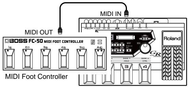 ROLAND GR-33 - Selecting Patches with an External MIDI Foot Controller - 1