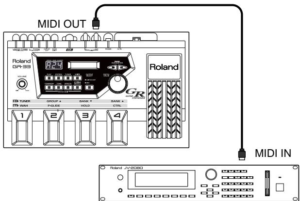 ROLAND GR-33 - Connecting to an External MIDI Sound Device - 1
