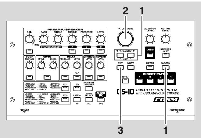 ROLAND GS-10 - Setting the External Expression Pedal Functions (Expression Pedal Function) - 1