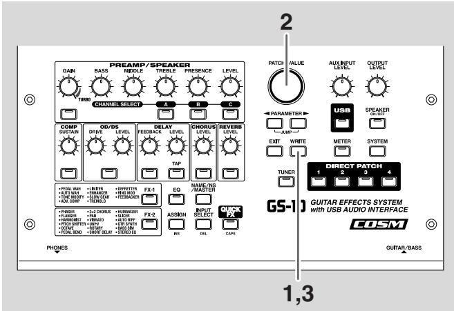 ROLAND GS-10 - Storing Patches (PATCH WRITE) - 1