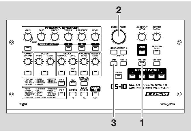 ROLAND GS-10 - Checking the Effect Output Level with the Level Meter - 1
