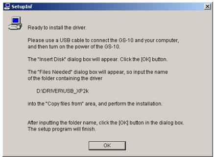 ROLAND GS-10 - In the dialog box that appears, input the following into the "Open" field, and click [OK]. - 2