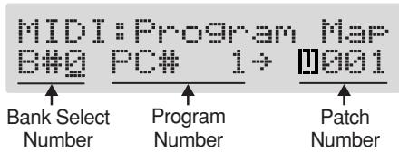 ROLAND GS-10 - Initial Program Change Map Settings - 2