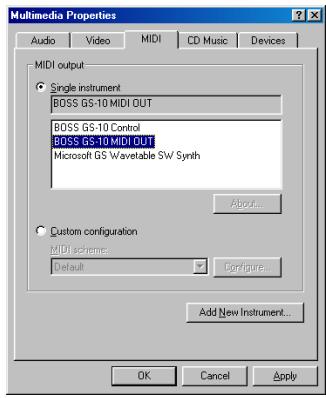 ROLAND GS-10 - Windows 98 users - 2