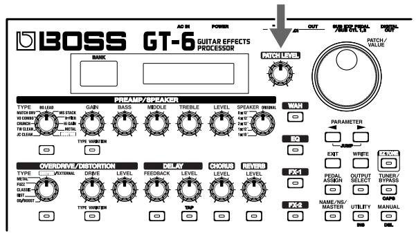 ROLAND GT-6 - Быстая ретулировka Гомкови патча (ручka PATCH LEVEL) - 1