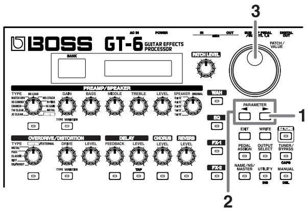 ROLAND GT-6 - Bb6op 3ΦΦeKtaДЯВКЛIOUeHЯ N BbIKIIOUeHЯ C NOMOUsbIO NeJaJI - 1