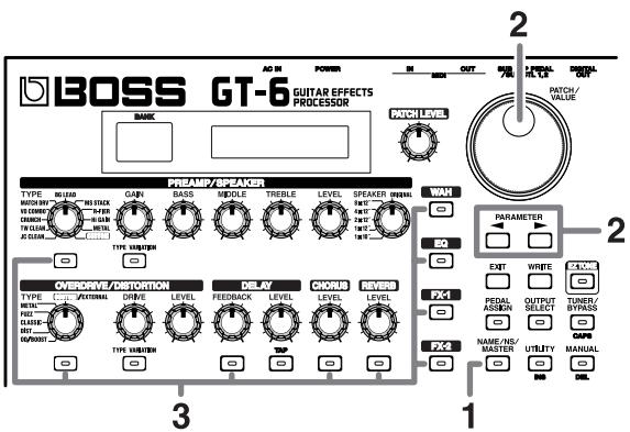 ROLAND GT-6 - Изменения поядka установленьIBLEх зафekteков (Effect Chain) - 1