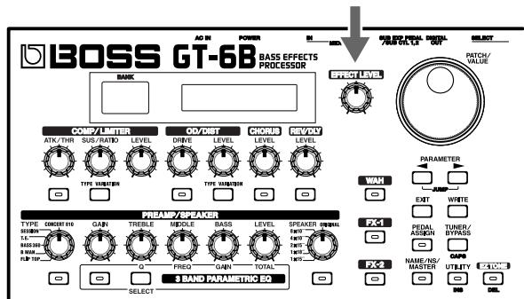 ROLAND GT-6B - Quick Patch Volume Adjustment (EFFECT LEVEL Knob) - 1
