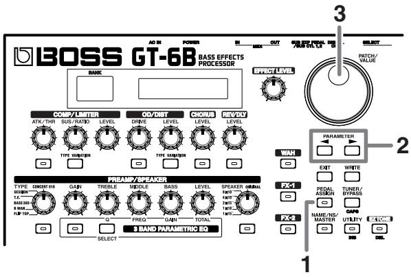 ROLAND GT-6B - Controlling Effects with the GT-6B Pedals, External Pedals, and External MIDI Devices - 1