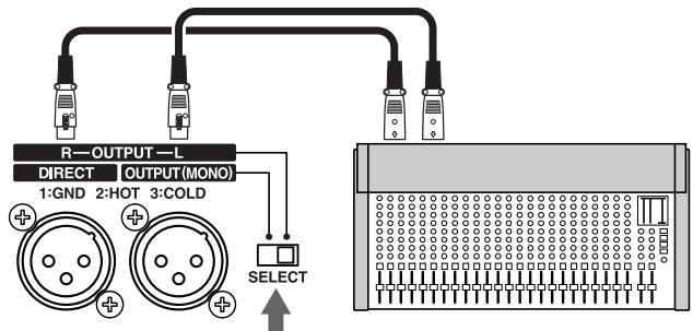 ROLAND GT-6B - Connecting Directly to a Recording Mixer or PA Mixer (XLR Balanced Output) - 1