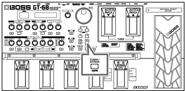 ROLAND GT-6B - Turning the Tuner Function On - 1