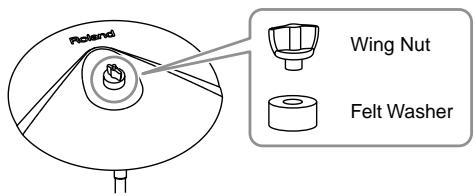ROLAND PD-6 - Tighten the wing nut to obtain the desired movement. - 1