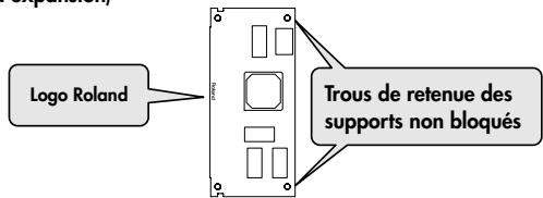 Logo Roland Trous de retenue des supports non bloqués
