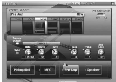 ROLAND ARX-02 - PRLF·AnpFの種類を選む（PreAmp画面） - 1