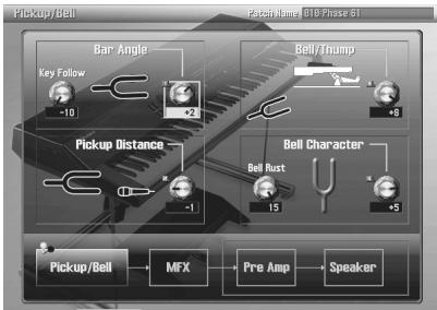 ROLAND ARX-02 - Adjusting the Sound (Pickup/Bell Screen) - 1